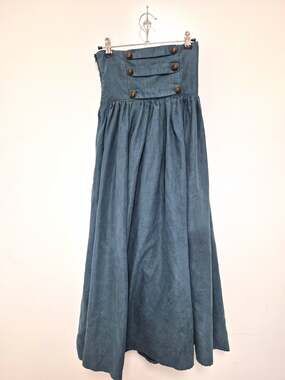 Victorian Medieval Steampunk Ren Faire Gothic Faux Suede Lace Up Skirt XS